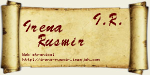 Irena Rusmir vizit kartica